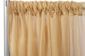 RTHAV - Pipe and Drape Gold Sheer - Per Foot Rental